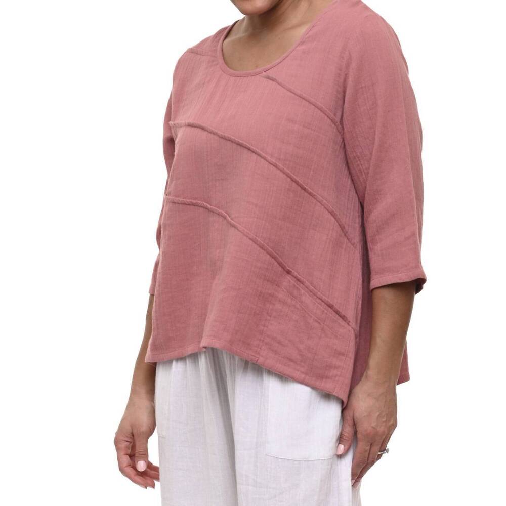 NEW TULIP CLOTHING adeline pullover top in rose